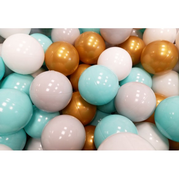 balles gris blanc bleu doré